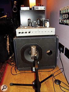 John Paul Jones' bass parts were re-amped through Alan Moulder's custom Audio Kitchen bass amp, miked with a Neumann U47 FET.