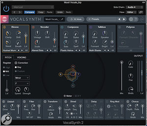 A neat meter displays the contributions of each VocalSynth processor.