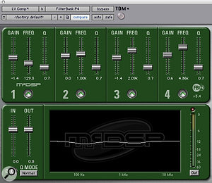 The lead vocal required different EQ settings in the verse (top right) and chorus, and was also run through a C4 multiband compressor to tame midrange harshness.