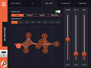 The JBL Compact Connect app allows access to a  number of under-the-hood parameters, including extended EQ and effects settings, and also lets you control up to four Eon One Compacts at a  time.