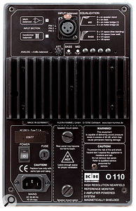 The rear panel of the review model of the O 110.