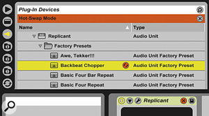 Audio Unit presets are, like Live's built‑in presets, hot‑swappable.