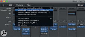 The 10.1 update adds VCA faders to the Logic mixer.