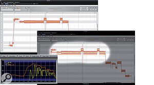 As you can see from the spectrum analyser screen (bottom left), the fundamental of the unprocessed vocal part is quite weak relative to the mid-range harmonics. The Formant tool  (see the 'Tools Of The Trade' box, eslewhere in this article) can be used to drag down its formants (bottom right), creating an impression that the part was sung more from the diaphragm than from the throat.