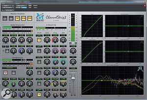 Most of the Metric Halo plug-ins feature optional metering windows that appear to the right of the main interface. Here is Channel Strip 3 in all its glory!