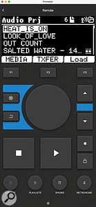 The Prompter app for iOS and Android devices allows full remote control of the B.Beat Pro 16.