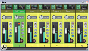 Getting a solid drum-kit timbre involved flipping the polarity of many of the mics.