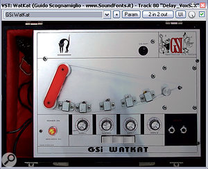 The main vocal send-effect chain comprised GSI's WatKat tape-delay model followed by a plate emulation from Lexicon's 480L hardware reverb processor — the latter supplied via an impulse response running in Christian Knufinke's SIR2 convolution plug-in. Notice, in particular, how the reverb's impulse response has been truncated using SIR2's envelope controls.