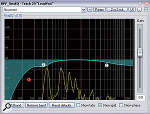 As with the drums, high-frequency cut and transient softening were used to sit the lead vocal further back into the ensemble, although in this case it was Variety Of Sound's subtle Ferric analogue tape emulation that provided the latter service.