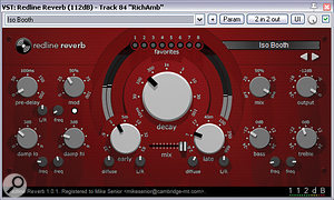 112dB's algorithmic Redline Reverb provided the main ambience reverb for the remix, blending and distancing backing parts to move them behind the lead lines.