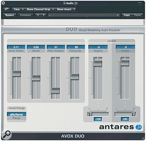 Paul used a combination of Antares' Doubler and Logic's Platinumverb to create an ADT effect on Adam's vocal.