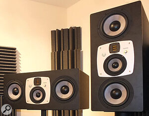 Eve Audio SC408 four-way monitors.