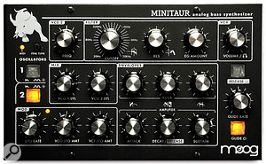 The Minitaur looks good in its traditional Moog livery and, at just 22 x 14cm, its front panel is certainly compact. 