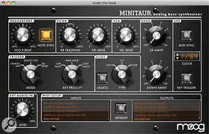 All of the Minitaur's front panel controls (except its Fine Tune knob) respond to MIDI CC numbers and can be edited via the Minitaur Editor software. But that's not all: the software also allows you access to a variety of other controls that are otherwise hidden, as seen here. 