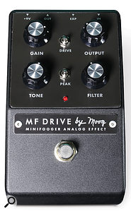 The Drive pedal is arguably better viewed as a Moog filter with additional overdrive options, than a drive pedal with filtering bolted on.