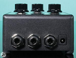 Each of the Minifooger pedals sports the same I/O, with (from left) an audio input, an expression pedal (or CV) input, audio output and 9V DC power inlet.