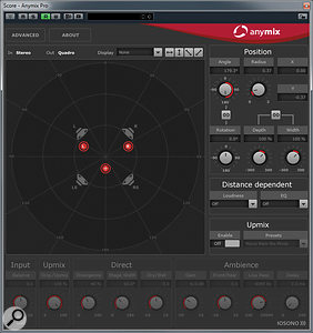 Isono's Anymix Pro is bundled with Nuendo 6 to provide advanced surround panning controls and effective up-mixing functionality.