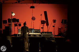 Part of a MOTUS performance. Note the 'ball' and 'column' loudspeakers with their highly coloured frequency responses.