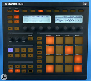 Measuring 320 x 295mm, the Maschine hardware control surface is about the size of a vinyl record sleeve.