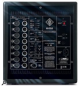 The KH810 subwoofer has enough inputs and outputs to accommodate a 7.1-speaker surround-sound setup, and the controls allow for comprehensive monitor-system configuration.