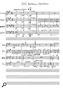 The original and resulting notation output from scanning my exciting new magnum opus in Handwritten mode. Clearly, scores of this complexity are beyond the scope of the system. Some may argue that PhotoScore’s rendition is an improvement in this case however...