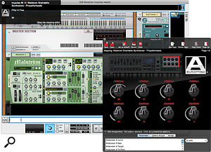 When you use Automap, the mapping of the Impulse's controls to DAW parameters is detailed in a notification window (top left) and an optional floating Mapping Editor. Multiple 'pages' of parameters are available for more complex plug-ins. Here you can also configure the Impulse's bank of faders and buttons, which are ideally suited to mixer control. A clever fader-scaling pick-up system is used to avoid abrupt jumps when physical fader positions don't match on-screen level or pan values — the next best thing to motorised faders.