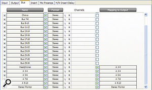 The new and improved I/O Setup dialogue, featuring Mapped Output Buses.