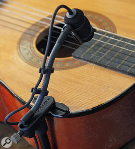 If you find yourself regularly dealing with a particular type of instrument, it may be worth investing in a miniature microphone with instrument‑specific mounting options, like Audio‑Technica’s ATM350a system.