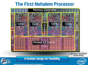 With its integral Memory Controller, four physical cores, and HyperThreading taking the total virtual core count to eight, Intel's new Nehalem CPUs are poised to provide superb audio performance.