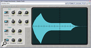 J-Scope is the best oscilloscope plug-in I've ever used for examining synth waveforms or envelope shapes in a stable and repeatable manner. Here it is displaying an ADSR envelope lasting almost 20 seconds.