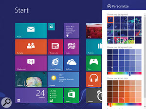 This first glimpse of Windows Blue (Microsoft's rumoured next operating system) displays some of the latest Start screen customisations.