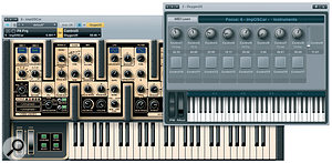 The Control Link feature ties controller keyboard knobs to plug‑in parameters and mixer controls in a quick and painless fashion, and saves the assignment behind the scenes ready for later use. Here I've set up my M‑Audio Oxygen 25 to control filter parameters on the ImpOSCar synth plug-in.