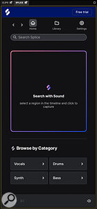 The Search With Sound feature lets you upload an audio file, whereupon Splice will use AI to find a match for it in its extensive library.