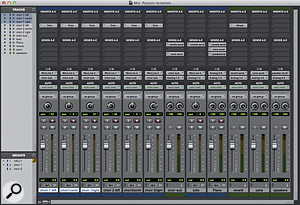 This is a template session I made for a choir recording where I needed to set up quickly. The choir mics are routed to a stereo aux, and both that and the piano track are sent to a reverb plug-in and a headphone output.