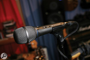 A humble Audio‑Technica Artist Series stage mic provided the ideal vocal sound. 