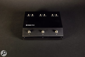 The Perc Pro controller unit. CV and Gate outputs are mounted on the top.