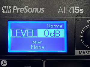 The subwoofer’s DSP options include flat-response (‘Normal’) and LF boost modes, polarity inversion, delay, and cardioid array configurations (when used in pairs).