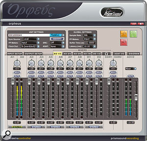 The Control Panel software is used to manage nearly all of the Orpheus's functions.