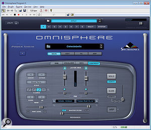 This is Spectrasonic's Omnisphere running as a stand-alone soft synth inside Herman Seib's excellent Savihost utility. Savihost is one of the simplest VST hosts, as well as being a valuable test tool.