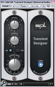 If you prefer not to time‑align the tracks in a multi‑mic drum recording, achieving adequate transient attack can sometimes be a problem. Fortunately, there are now numerous dedicated transient processors on the market that can help. Here you can see a small selection: Voxengo TransGainer, Stillwell Audio Transient Monster and SPL Transient Designer.