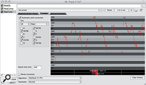 3. The ReaTune plug-in in automatic correction mode.