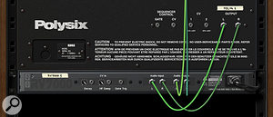 The main two ways of adding a reverb to your mix — 'inserted' directly for a device (left) and patched into a mixer send/return loop.