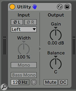 Screen 5. If you only want a mono bus from the plug-in, use Live's Utility device.