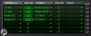 Reason's Thor device can be drafted in as a handy CV/Audio converter and scaler.