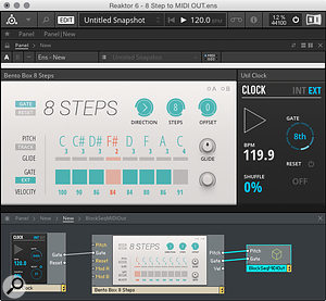 3: A simple Reaktor patch for sequencing Reason from Blocks.