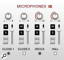 The miking setup used for Palette Melodics' lead instrument combos includes an extra close position.