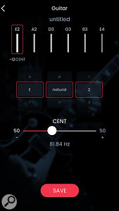 The accompanying app allows you to set up multiple tunings for each of your instruments, and then transfer them to the Roadie device itself.