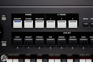 The RD700NX's preset buttons make patch selection quick and easy.