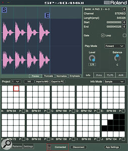 The SP‑404 MkII’s desktop app provides remote control and file management via USB.