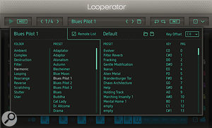 The Remote List allows you to link Looperator presets to MIDI notes for remote selection and triggering.